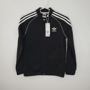 Adidas youth classic black track jacket